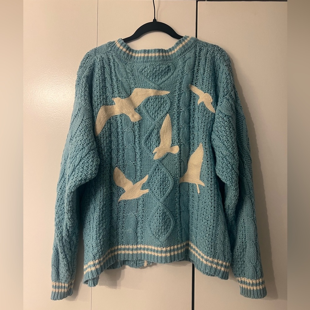 Taylor Swift 1989 Light Blue Cable Knit Cardigan